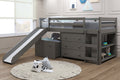 Mini Loft Bed with Slide and Case Goods