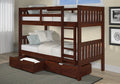 Twin Twin Mission Bunk with Under Bed Drawers